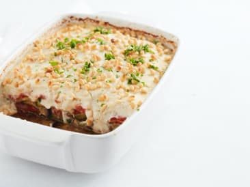 Moussaka met bloemkool béchamel