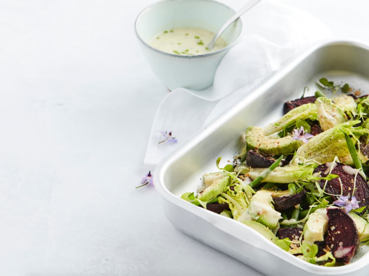 Salade van geroosterde rode biet