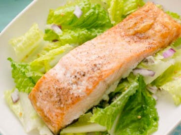 Caesar salmon salad