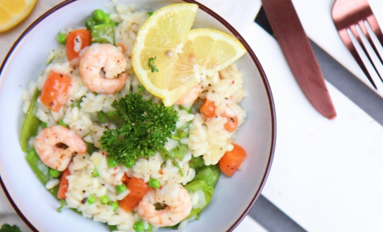 Fresh risotto with shrimps