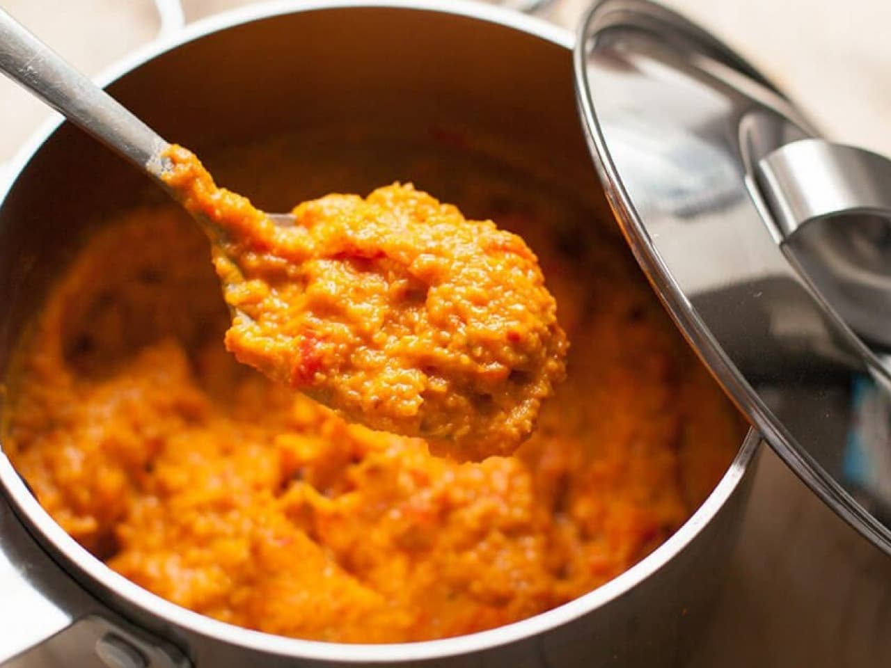 Roasted pepper and pumpkin mash