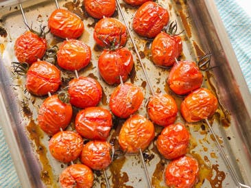 Roasted tomato skewers