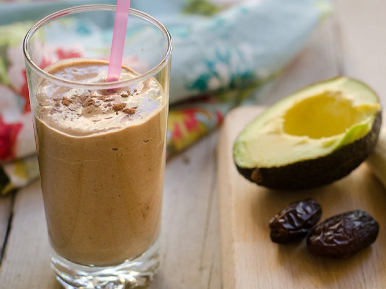 Chocolate and avocado breakfast smoothie