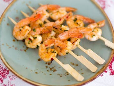 Spicy shrimp skewers