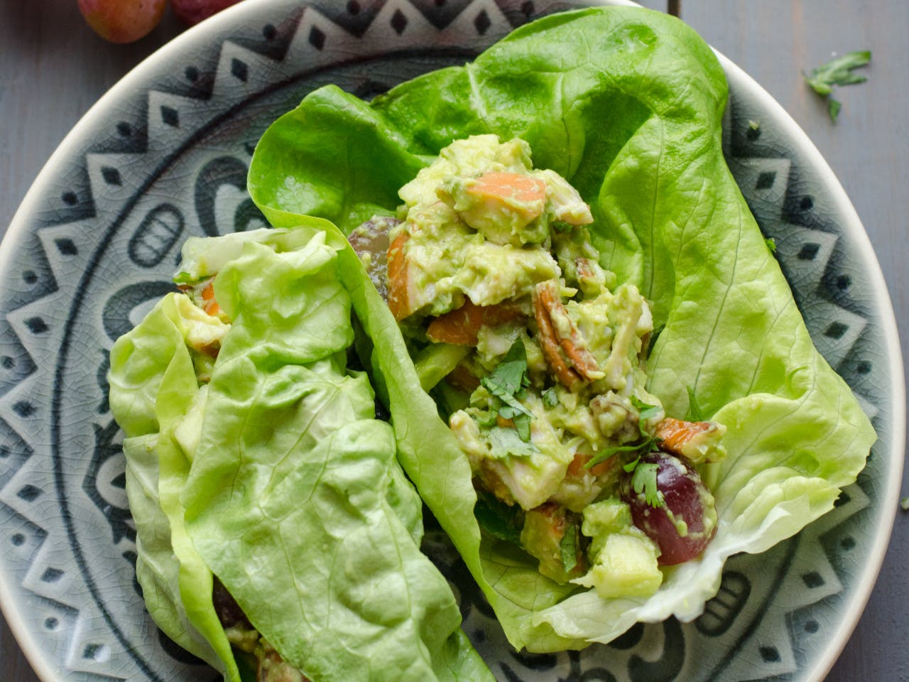 Chicken and avocado salad wrap