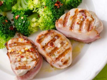 Pork medallions wrapped in bacon
