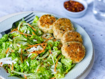 Fish cakes with Asian salad