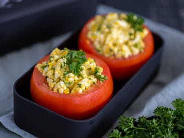 Tomatoes stuffed with egg salad