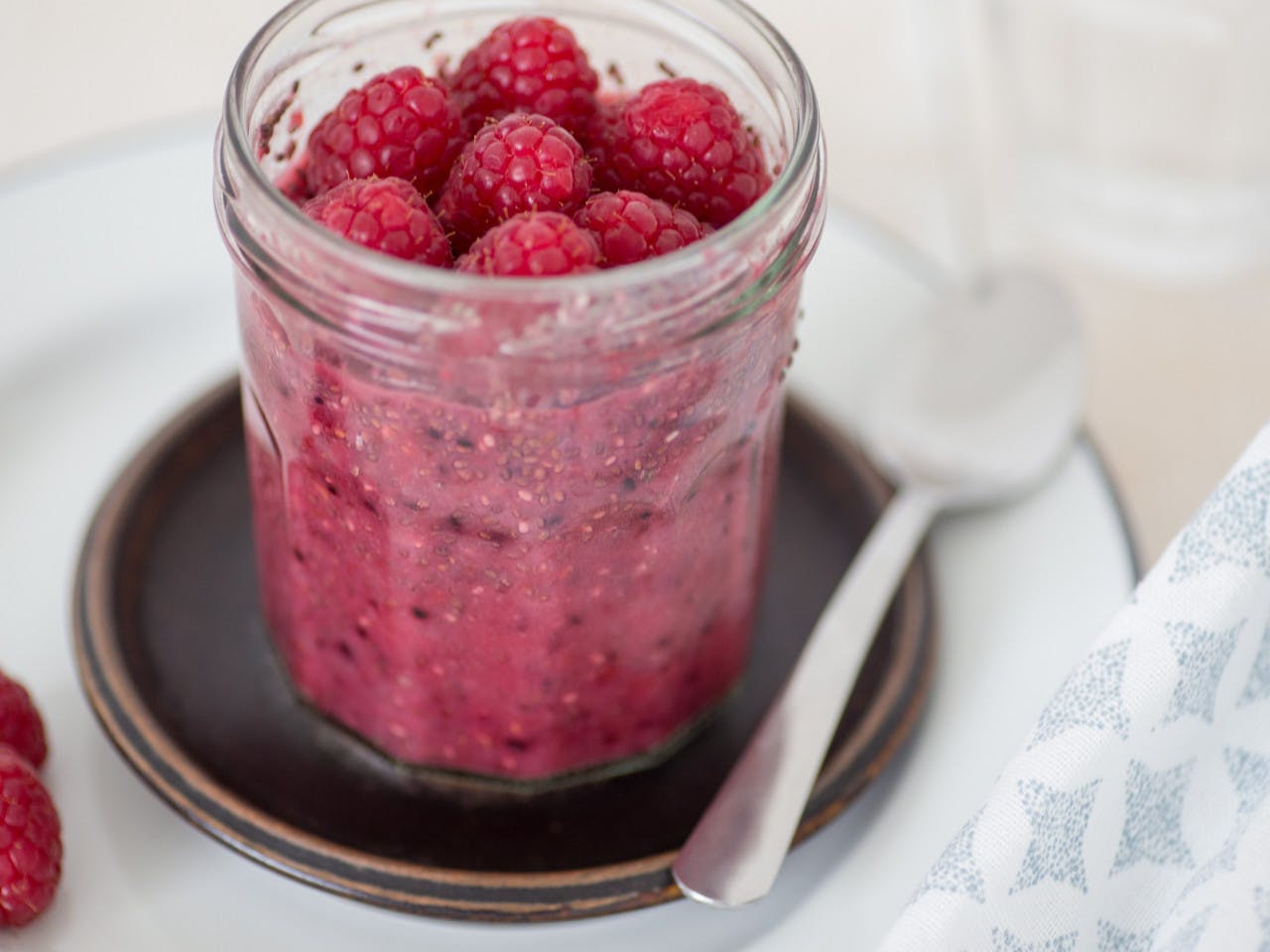 Chia pudding with forest berries.