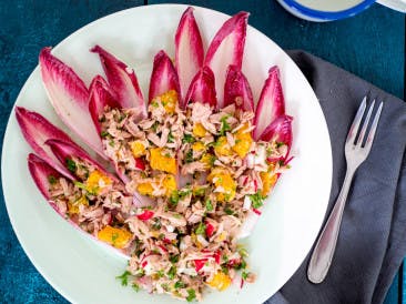 Tuna salad in red chicory