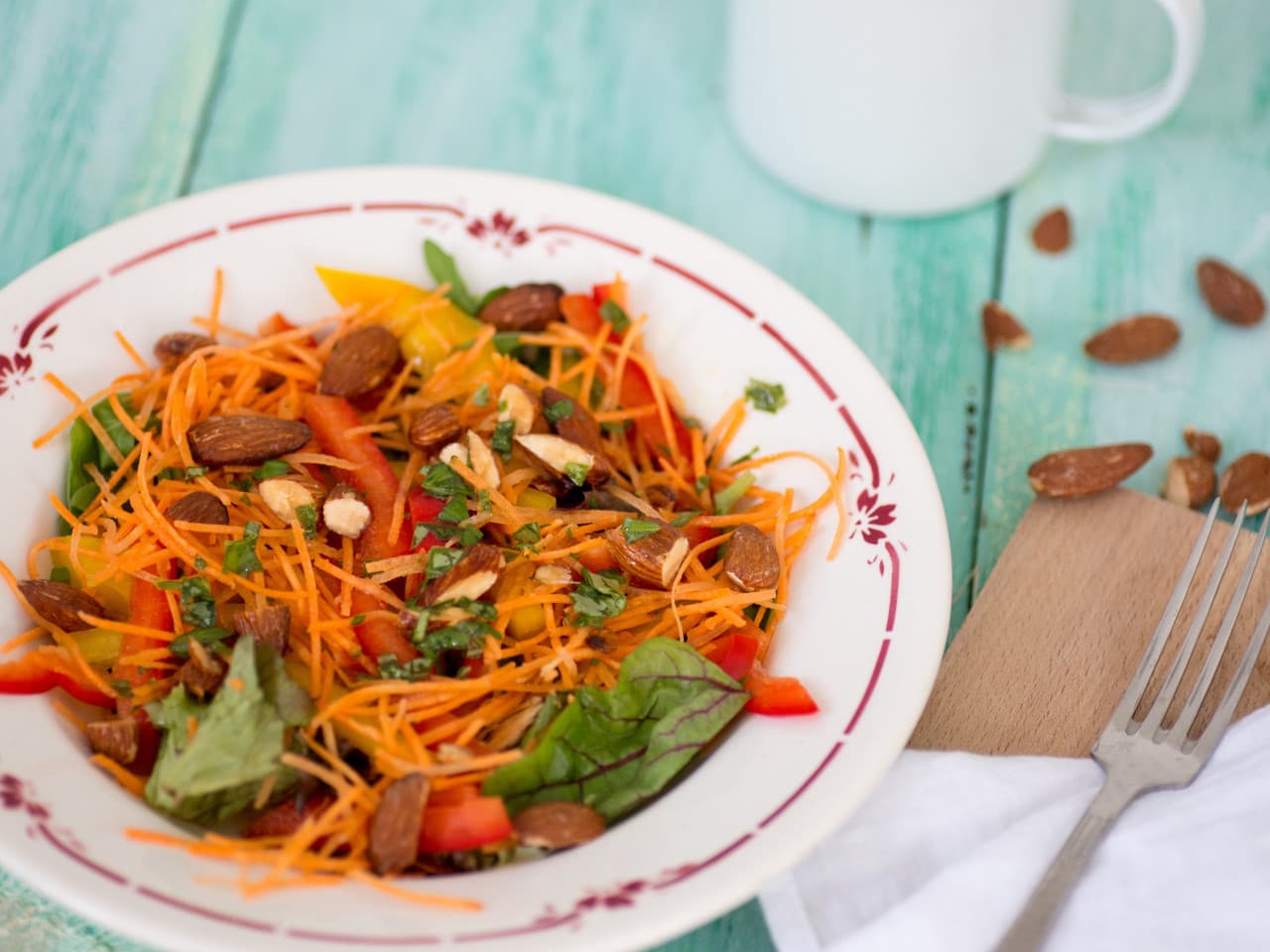 Fresh salad with orange dressing