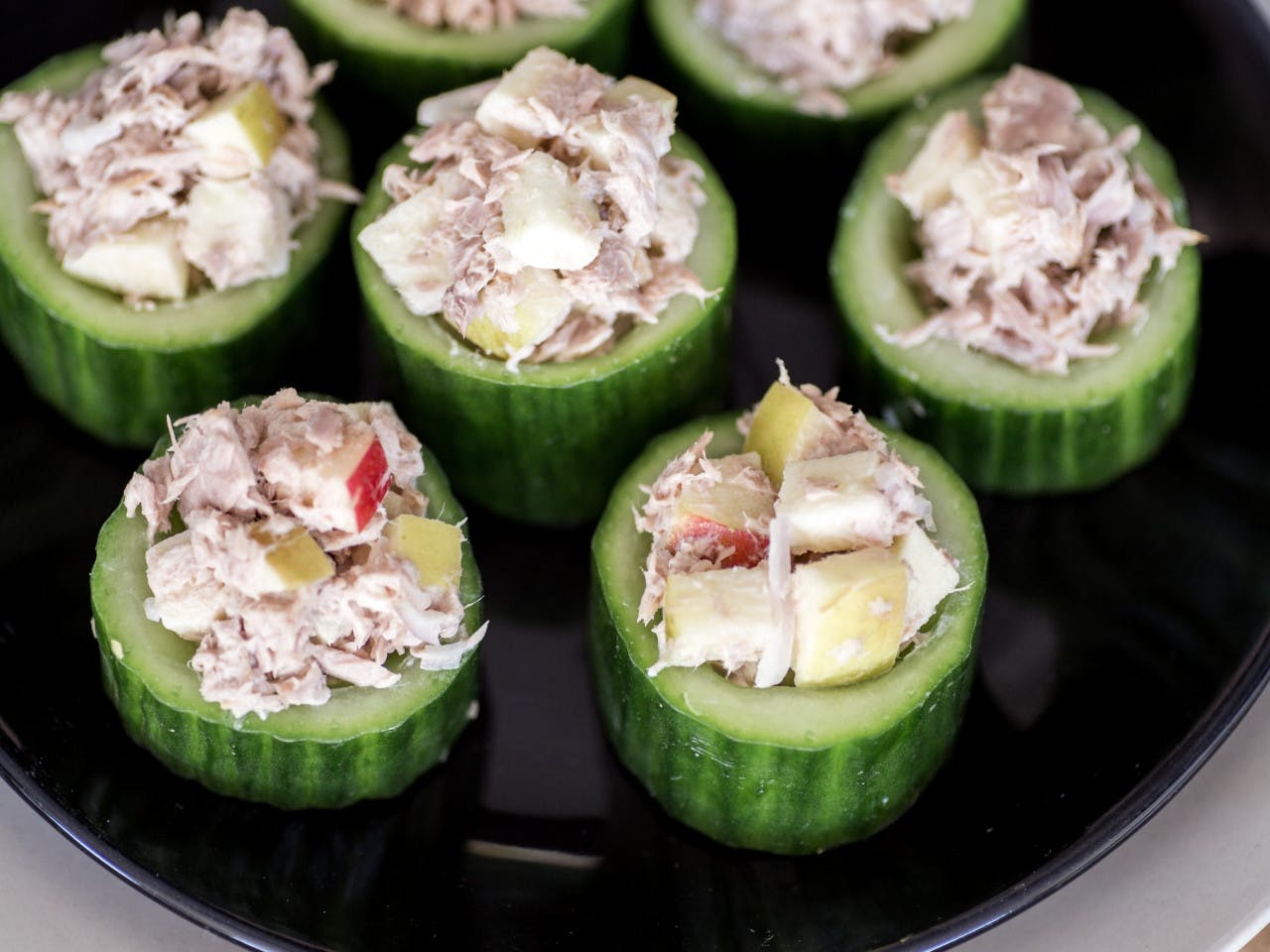 Cucumber bites with tuna salad