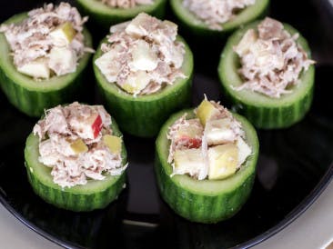 Cucumber bites with tuna salad