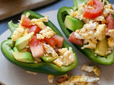 Mexican bell pepper stuffed with egg
