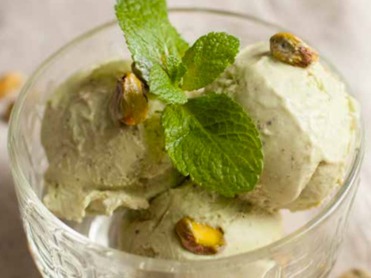Pistachio mint ice cream