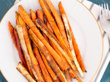 Oven baked carrot and parsnip