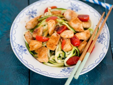 Lemon-garlic chicken with zoodles