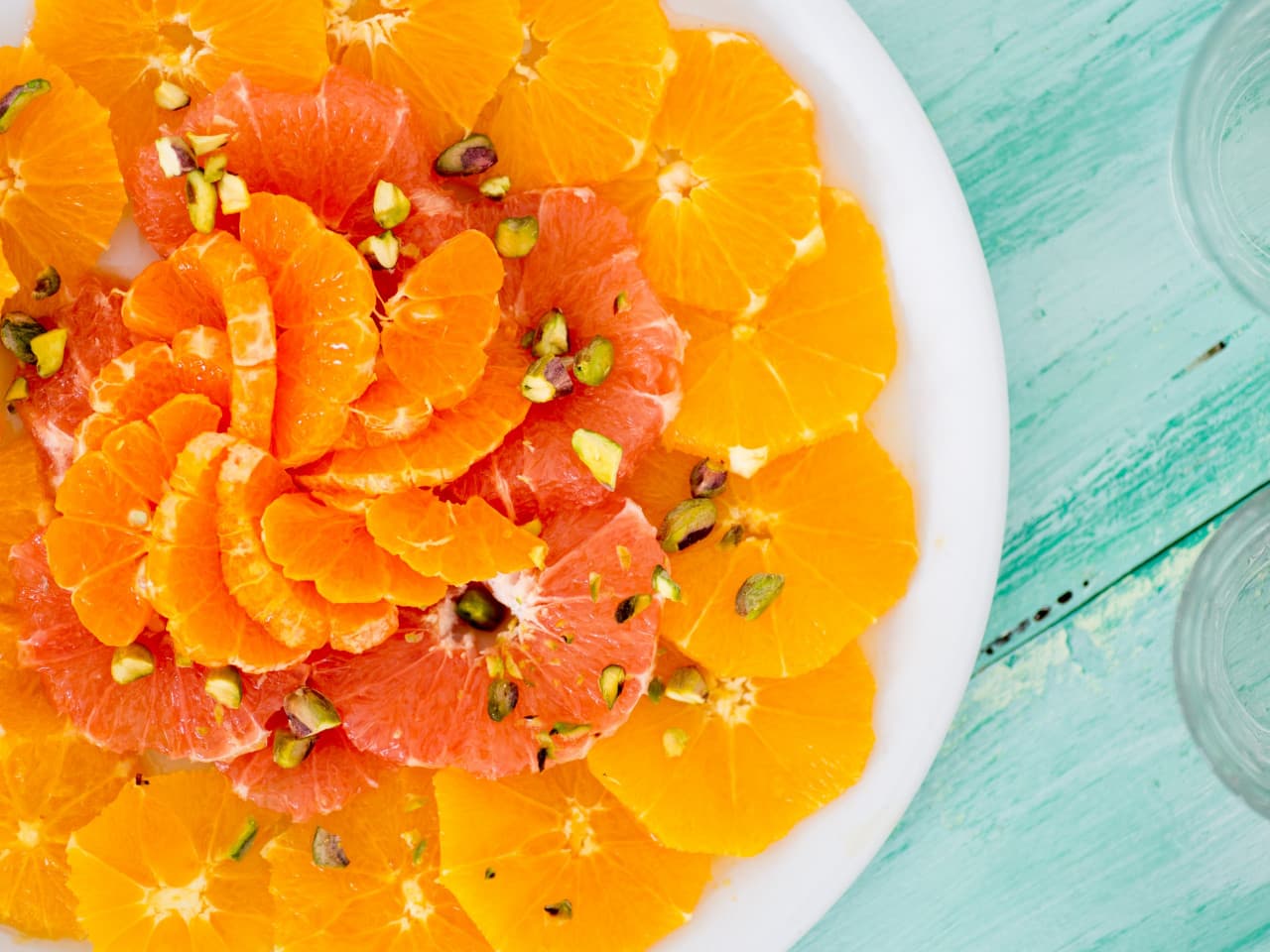 Citrus salad with honey-vanilla dressing