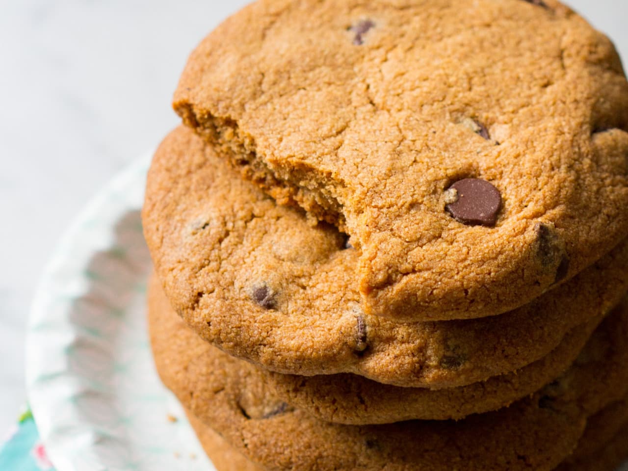 Crunchy paleo chocolate chip cookies