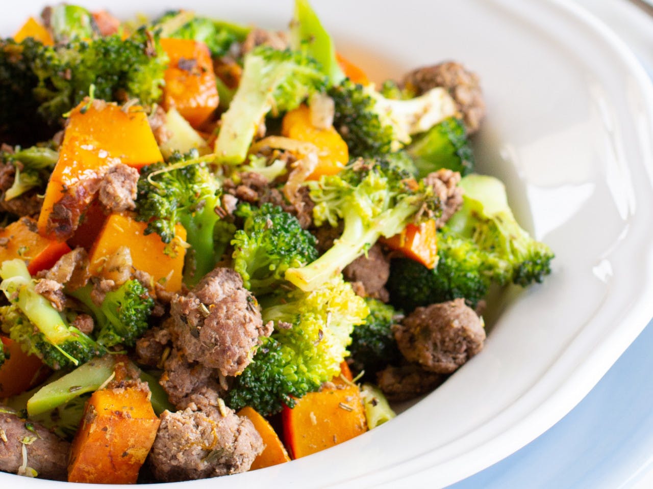 Ground beef with broccoli