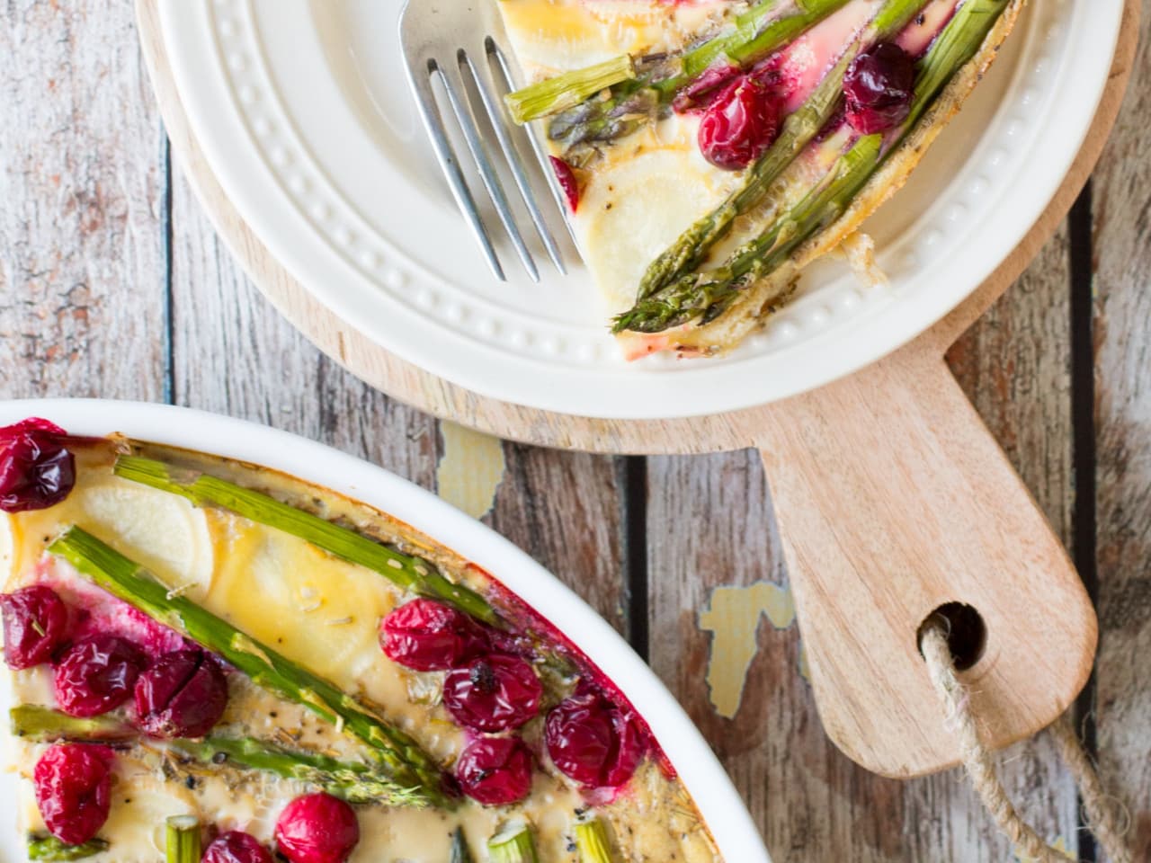 Pastel de vegetales con arándanos