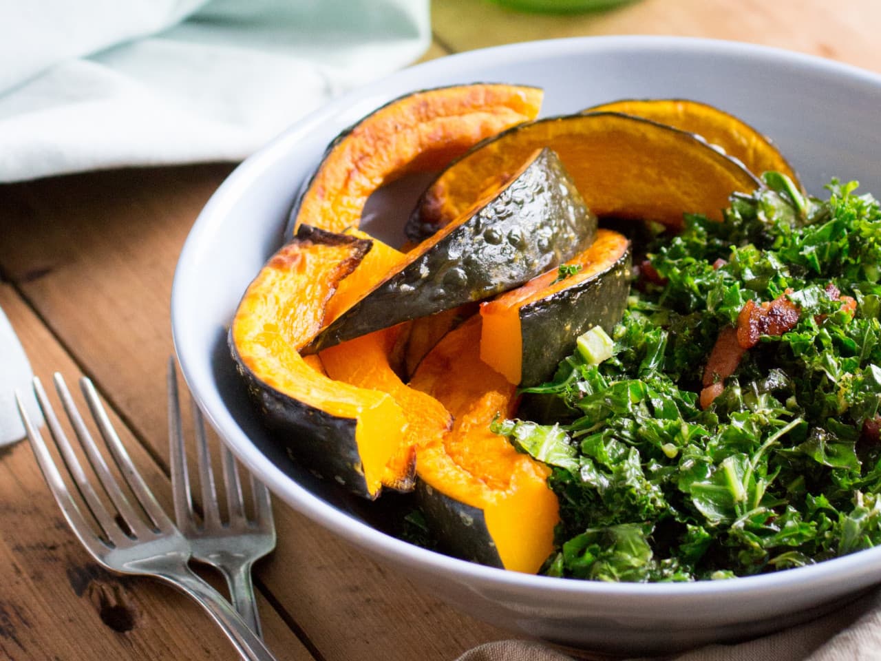 Autumn salad with pumpkin