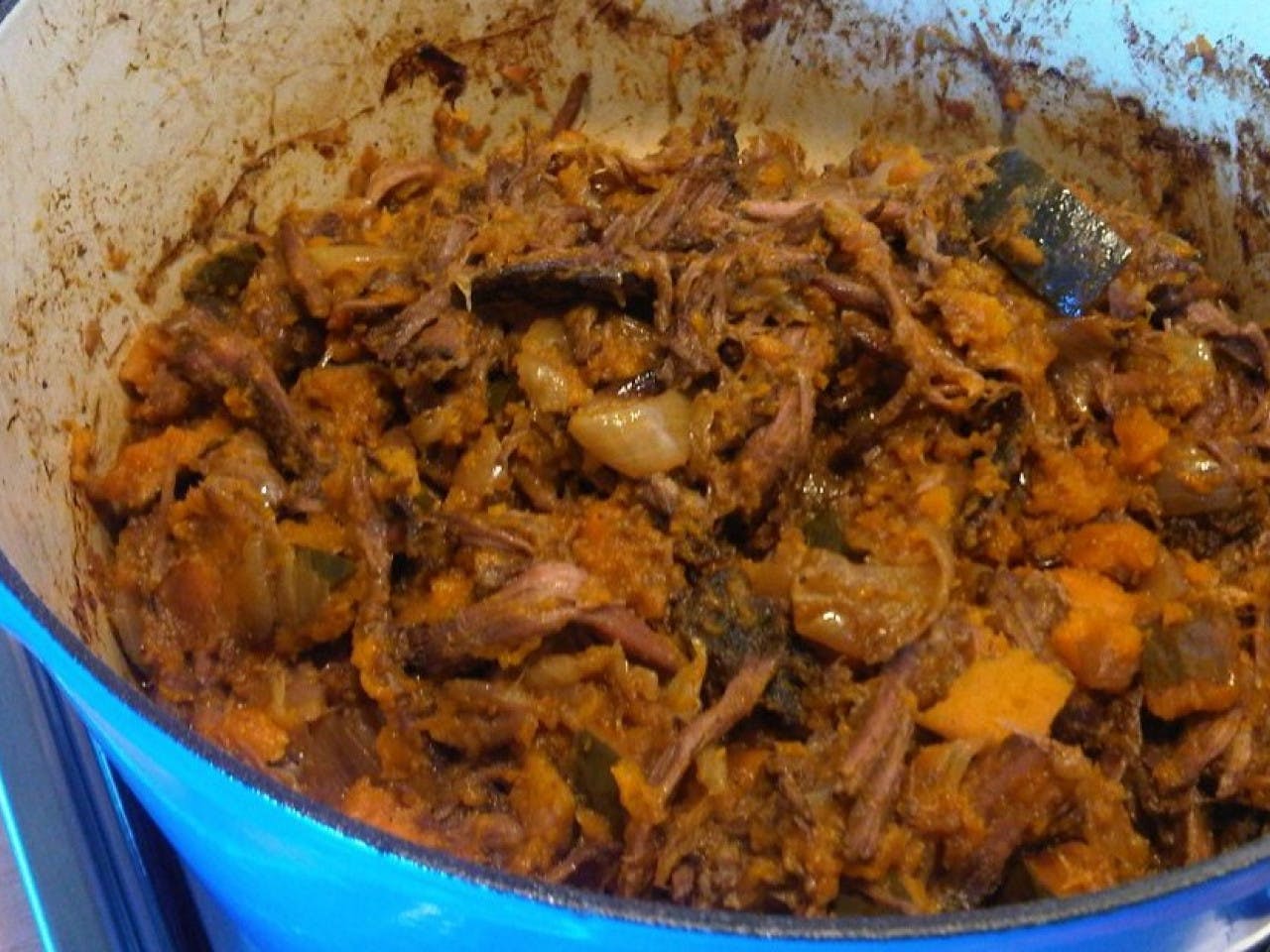 Pulled beef with pumpkin