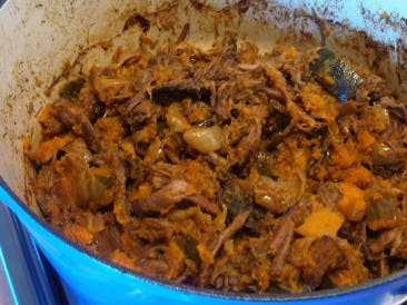 Pulled beef with pumpkin