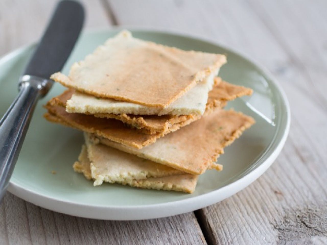 Crunchy paleo almond crackers