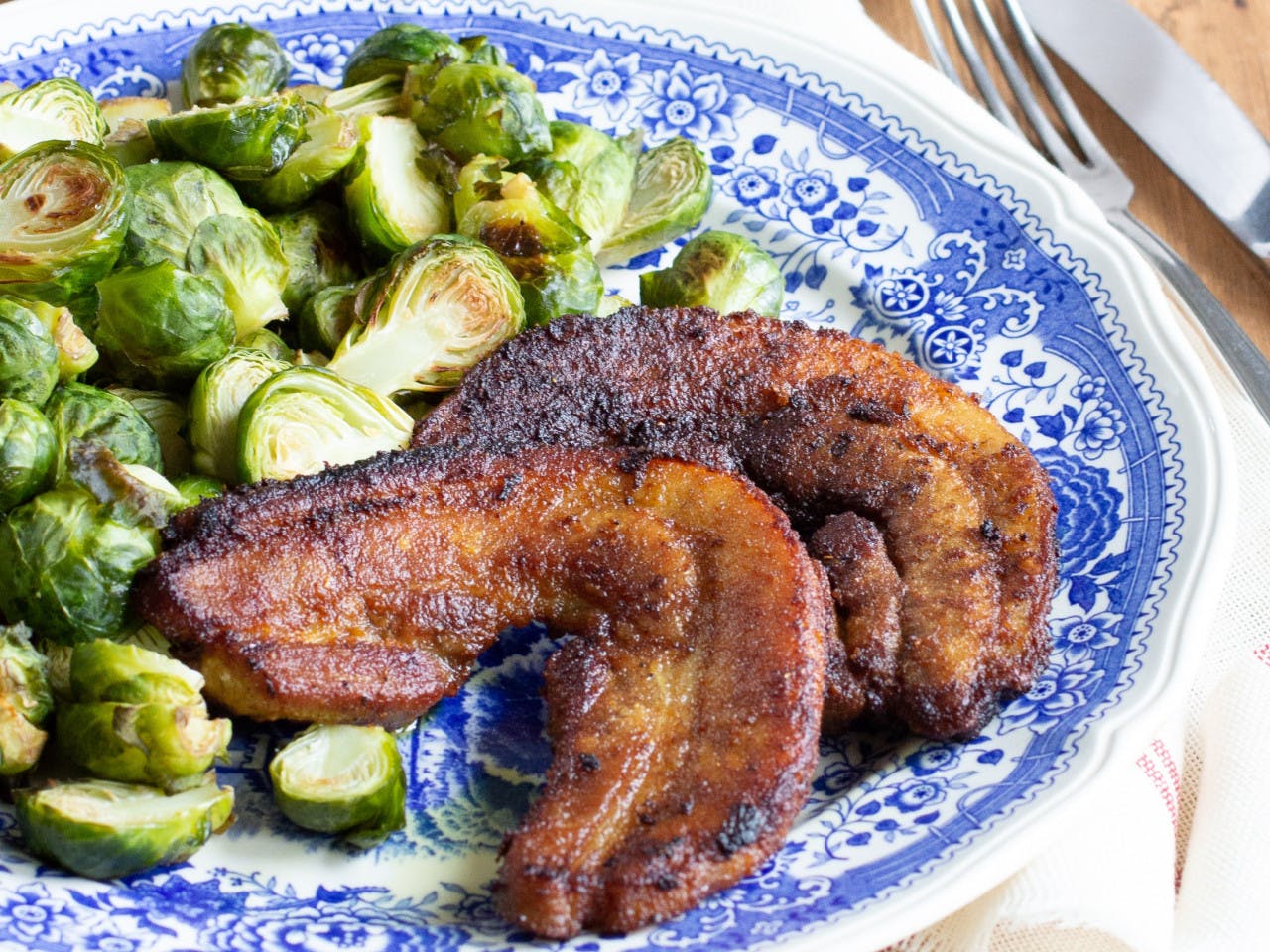 Brussels sprouts with spicy pork belly
