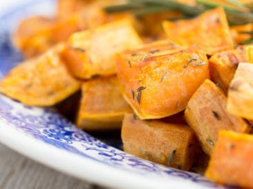 Baked sweet potato from the oven