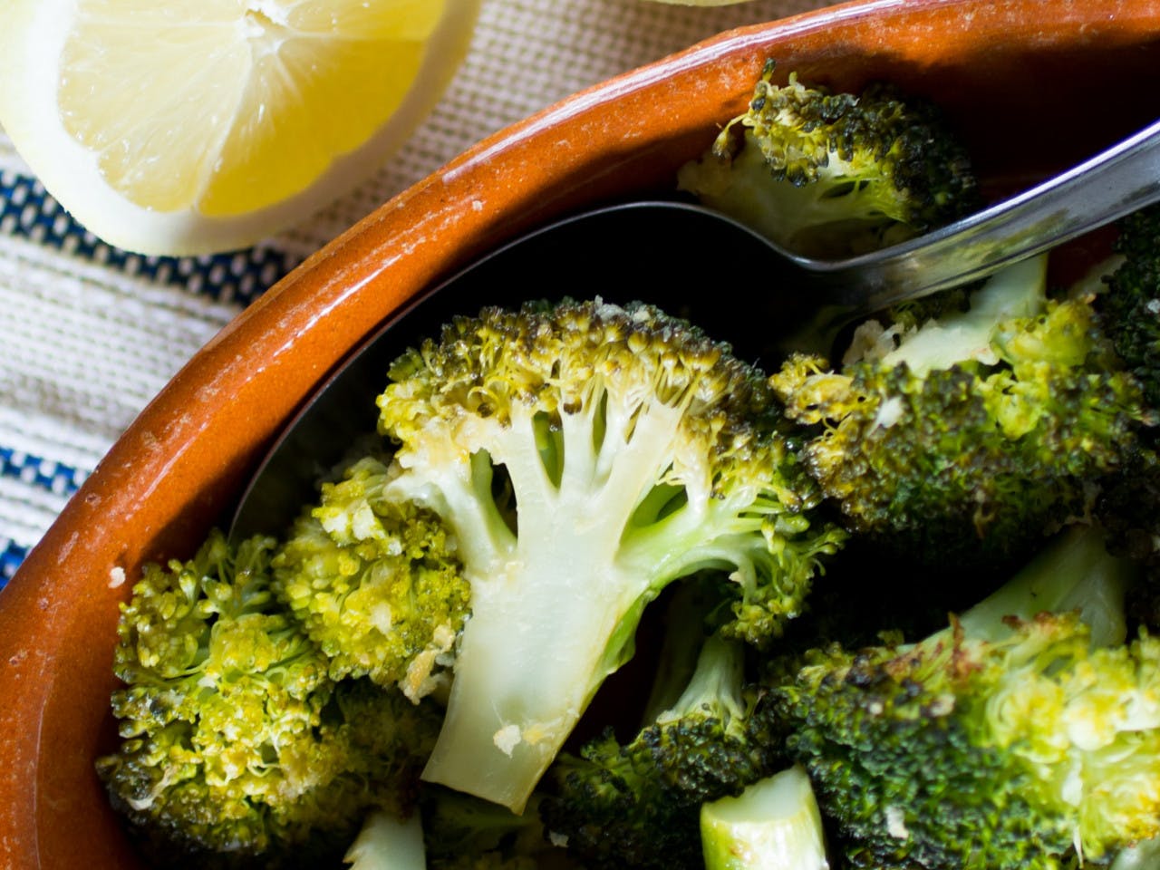 Roasted broccoli with lemon and ginger