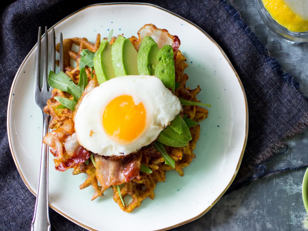 Sweet potato waffles with thyme