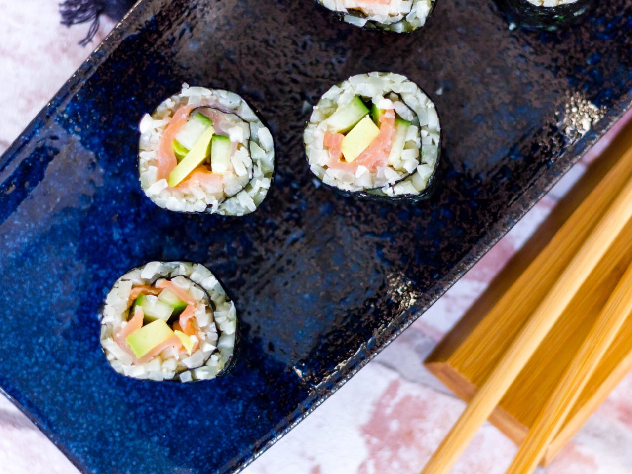 Paleo sushi with smoked salmon