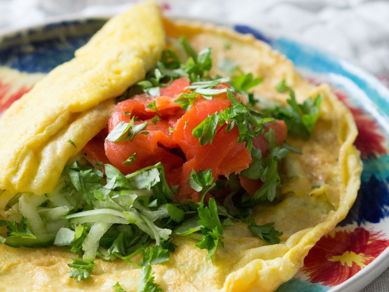 Salmon omelets