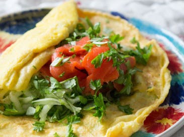 Salmon omelets