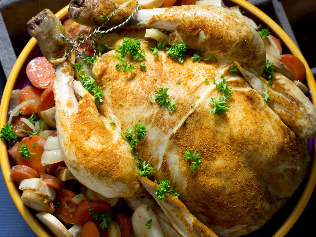 Whole slow cooker chicken