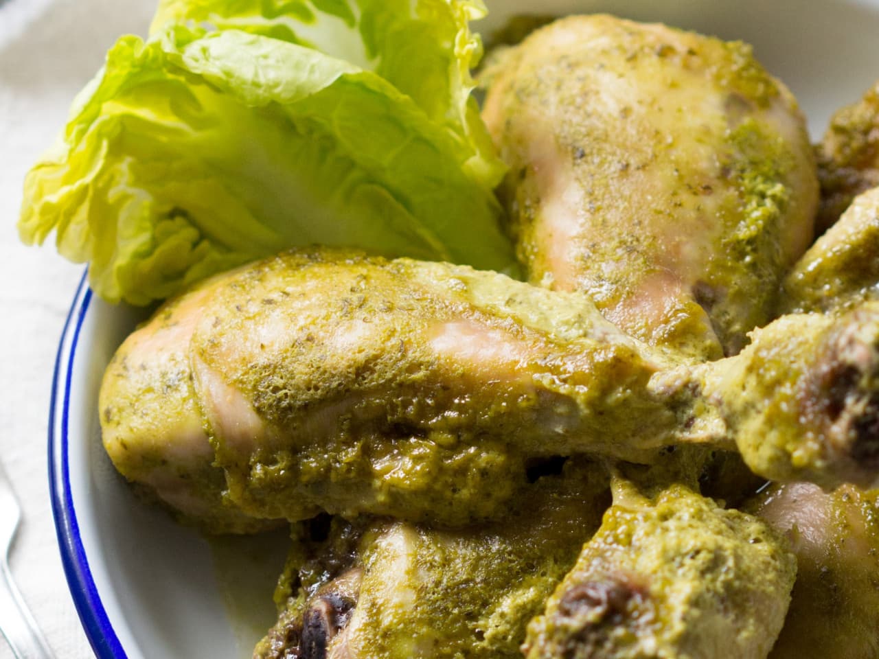 Drumsticks in a herb sauce