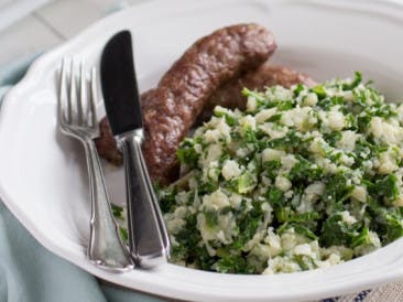 Kale with sausage