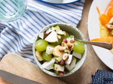 Fruit salad with coconut and mint