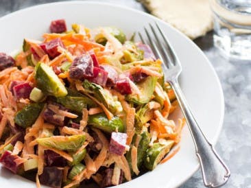 Brussels sprout salad with beetroot