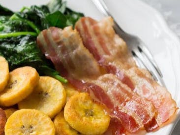 Plantain with Spinach and Bacon