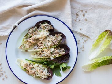 Green beans with sauerkraut and sardines