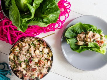 Tuna salad in lettuce wraps