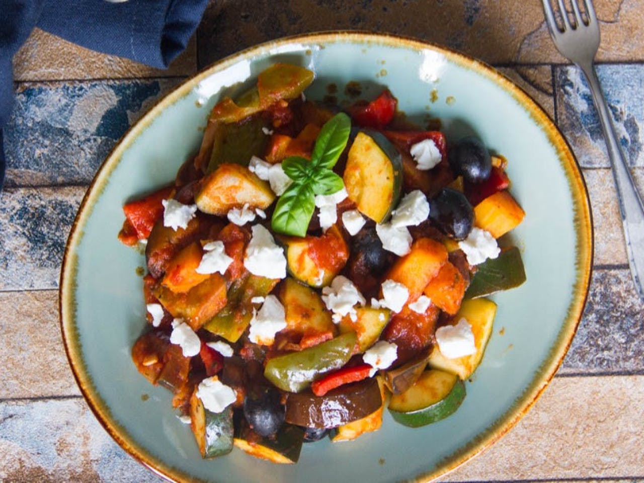 Ratatouille with goat cheese
