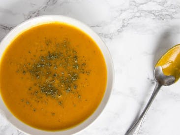 Pumpkin soup with zucchini