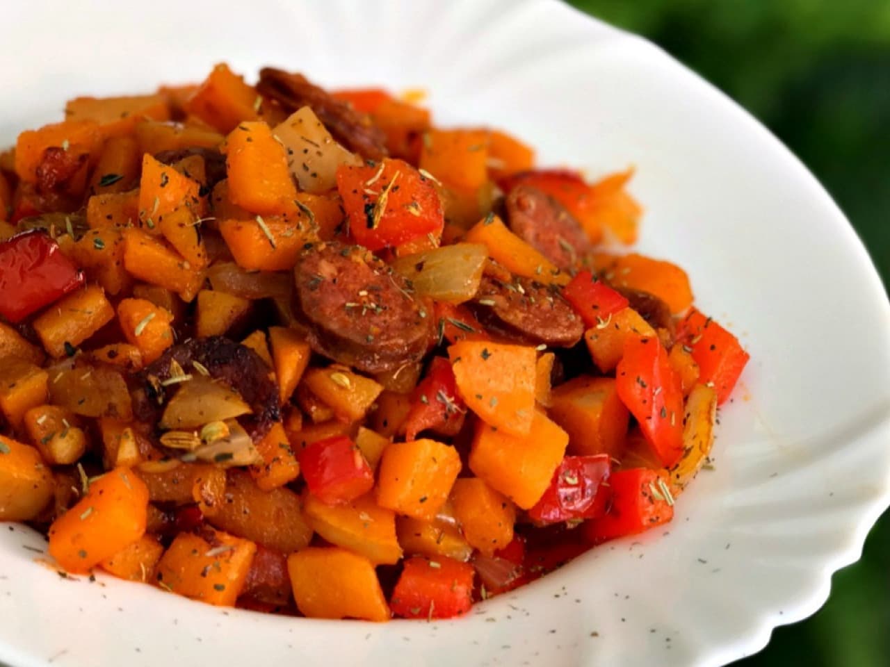 One-pot dish: Ratatouille with pumpkin & chorizo