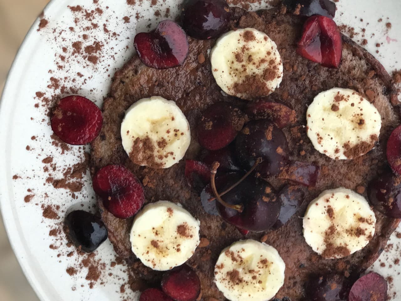 Choco pancake with raspberries