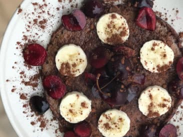 Schoko-Pfannkuchen mit Himbeeren