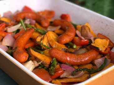 Nadines Süßkartoffelgericht mit Gewürzwürsten